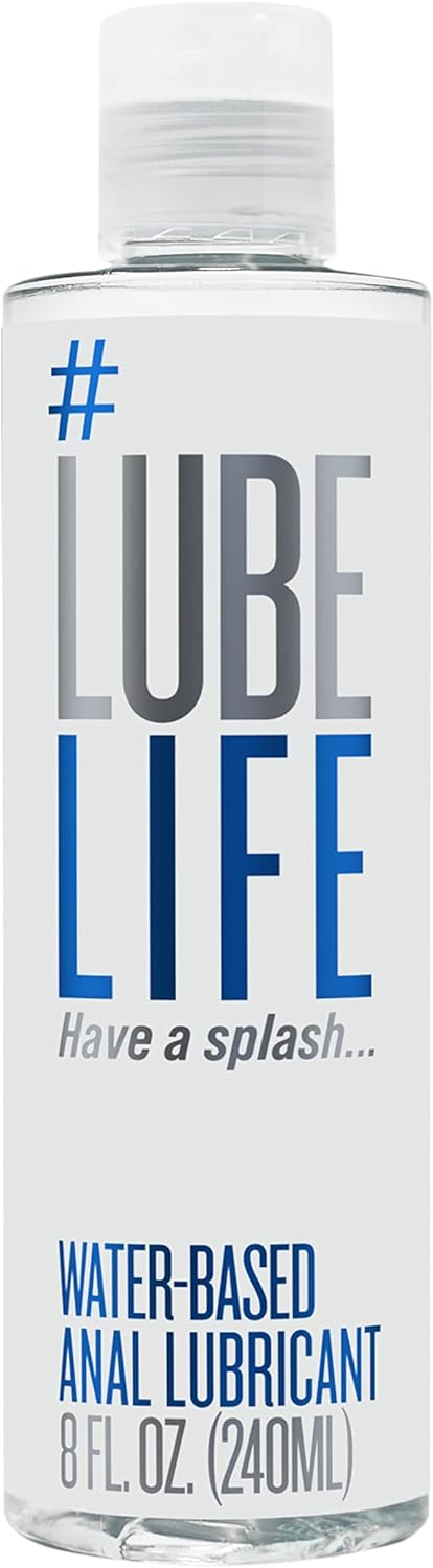 Lube Life Water-Based Anal Lubricant, Personal Backdoor Lube for Men, Women and Couples, Non-Staining, 8 Fl Oz