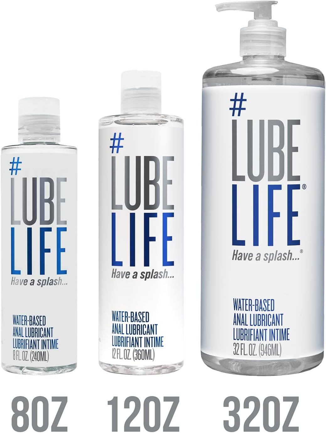 Lube Life Water-Based Anal Lubricant, Personal Backdoor Lube for Men, Women and Couples, Non-Staining, 8 Fl Oz