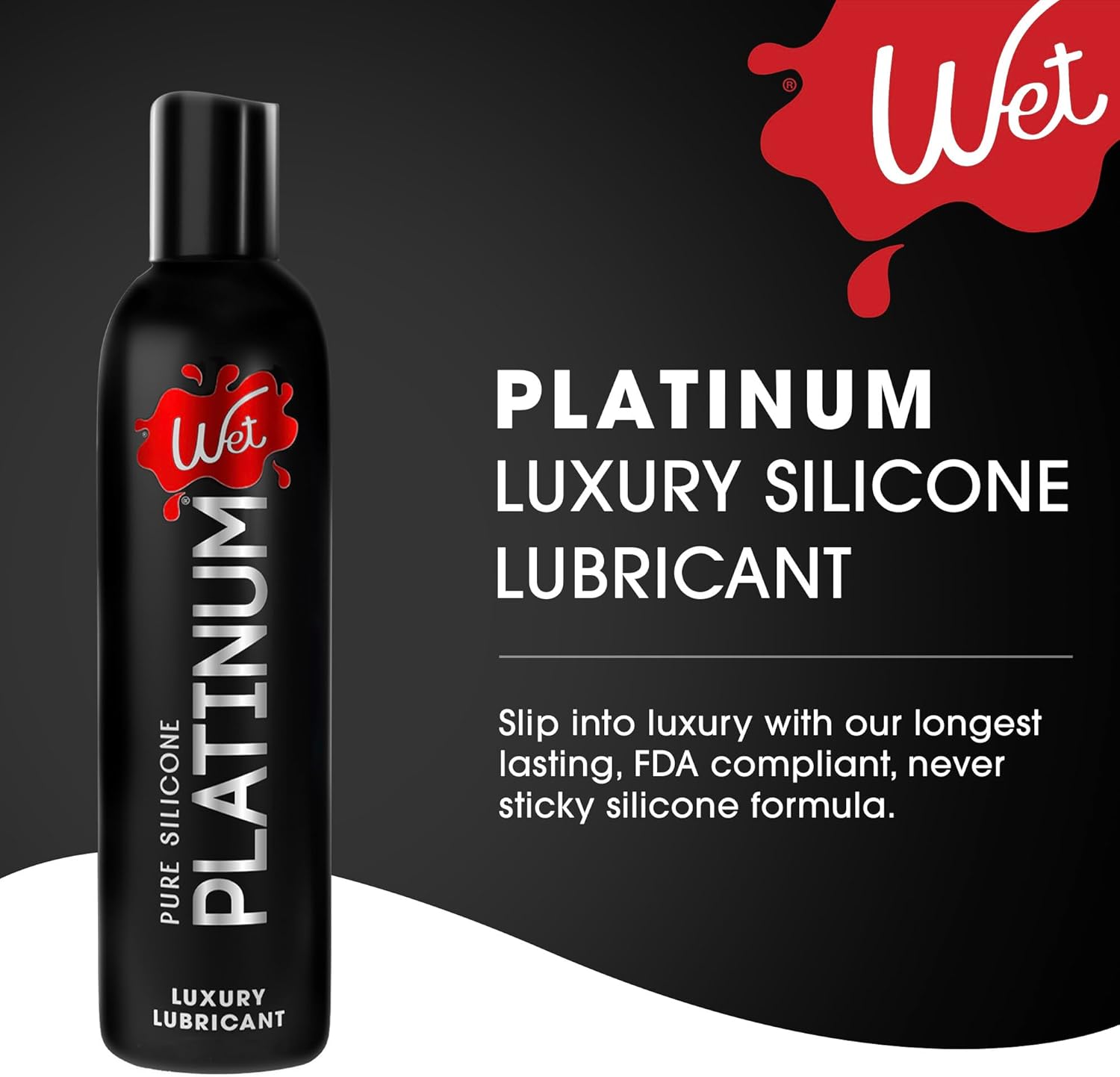 Wet Platinum Silicone-Based Lube for Men, Women & Couples, 4.2 Fl Oz – Ultra Long-Lasting & Water-Resistant Premium Personal Lubricant – Safe to Use with Latex Condoms – Non-Sticky & Hypoallergenic