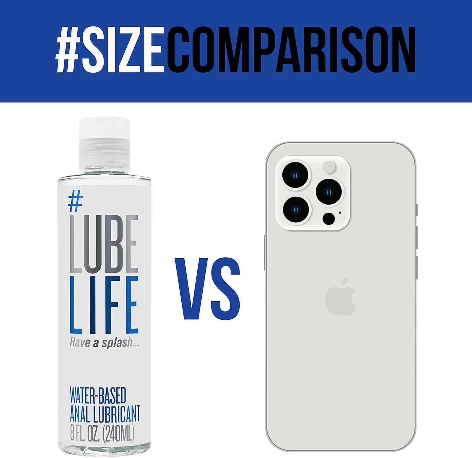 Lube Life Water-Based Anal Lubricant, Personal Backdoor Lube for Men, Women and Couples, Non-Staining, 8 Fl Oz