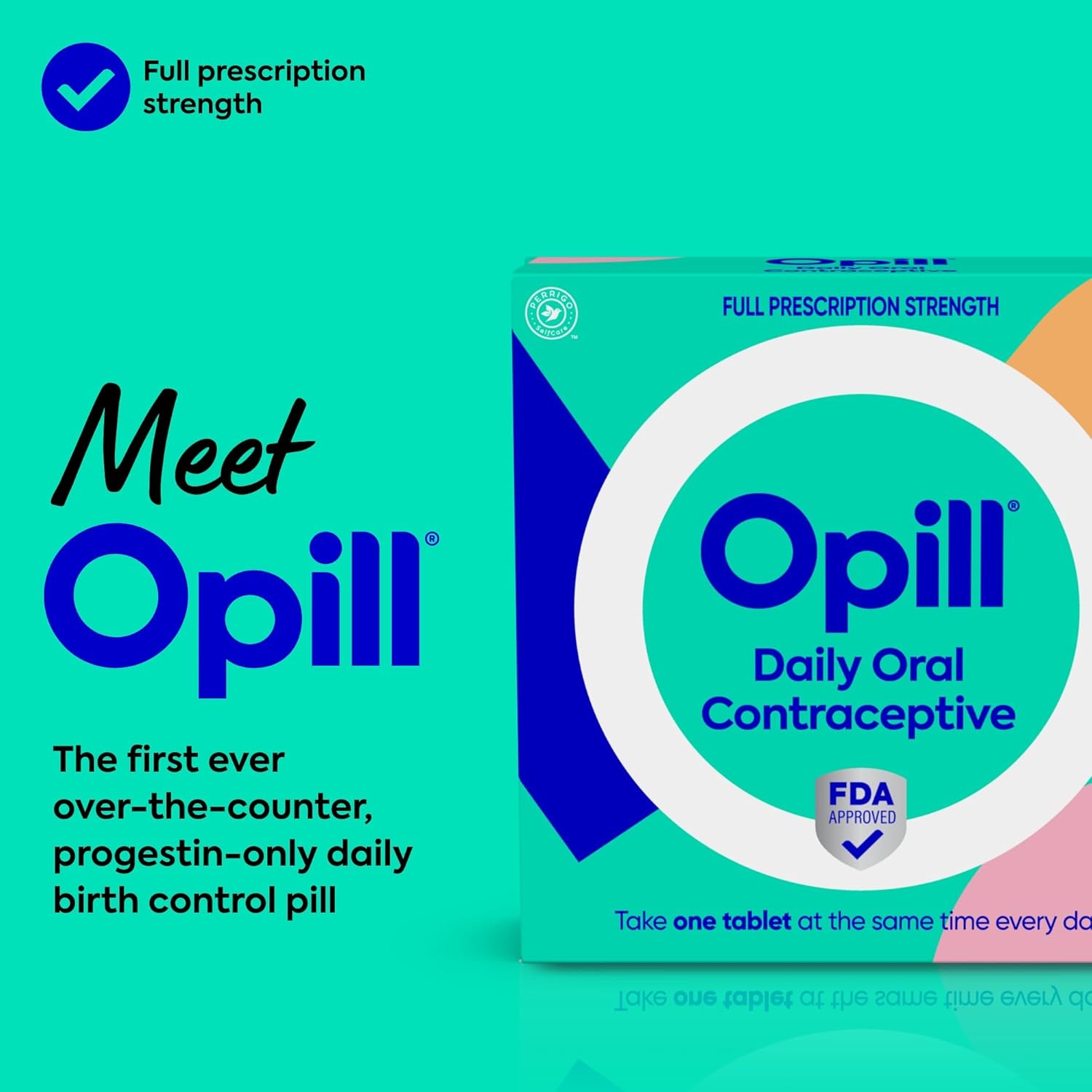 Opill, Daily Oral Birth Control Pills, Over-The-Counter Progestin-Only Contraceptive, FDA-Approved & Estrogen-Free, 28 Count