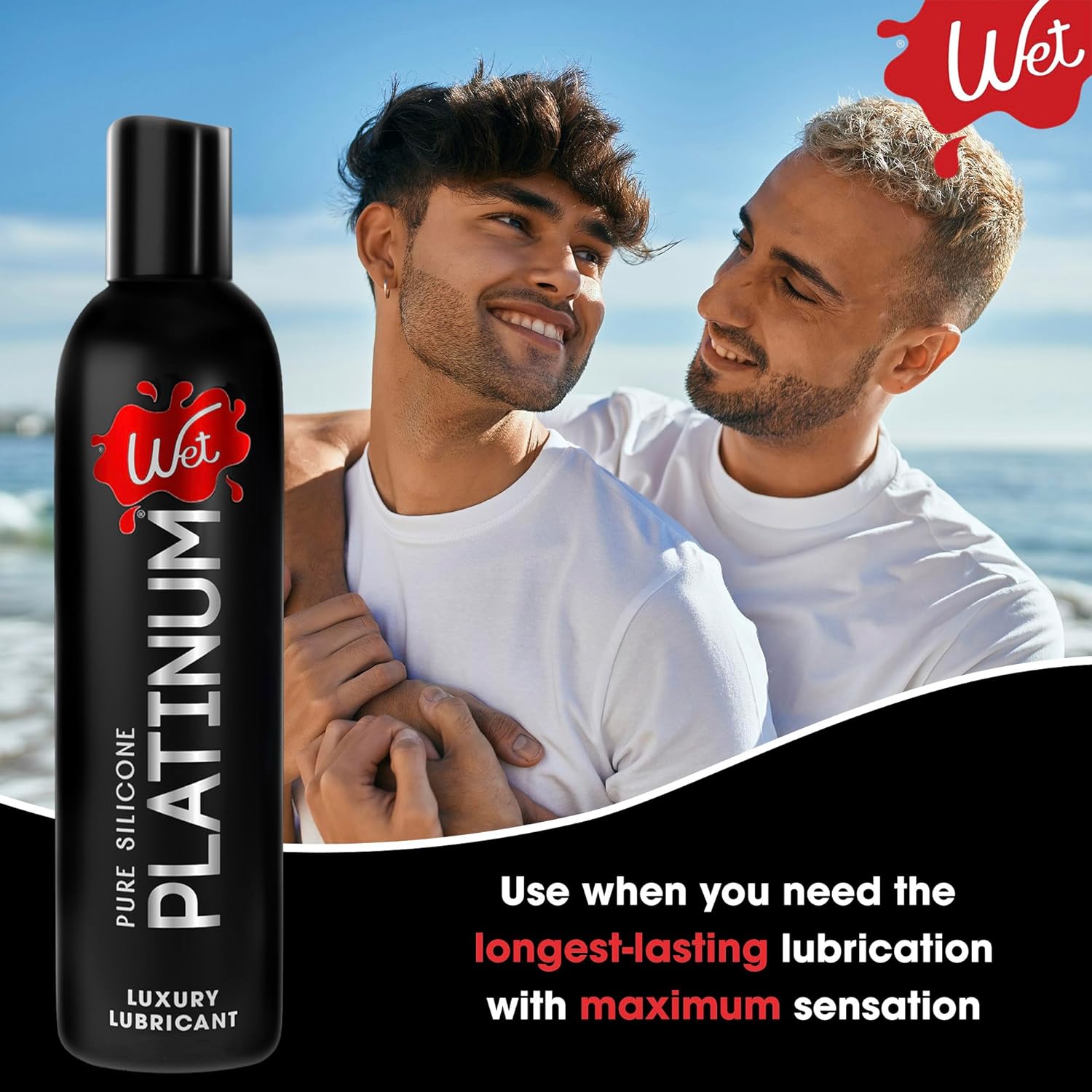 Wet Platinum Silicone-Based Lube for Men, Women & Couples, 4.2 Fl Oz – Ultra Long-Lasting & Water-Resistant Premium Personal Lubricant – Safe to Use with Latex Condoms – Non-Sticky & Hypoallergenic